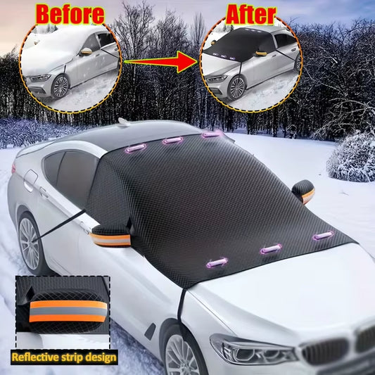 Magnetic Car Windshield Cover with Reflective Strip, anti Snow and anti Ice, Car Windshield Cover | | Durable Plastic Material