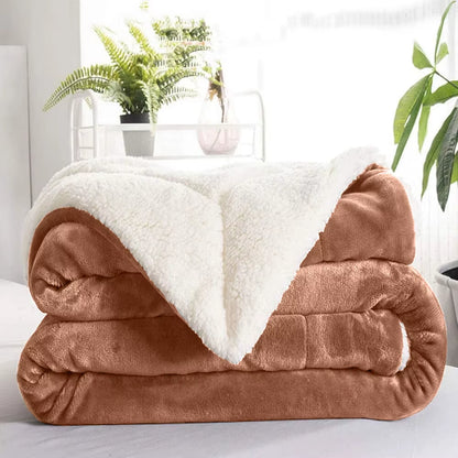 Sherpa Fleece Blanket Reversible Soft Fluffy Warm Large Sofa Bed Throw Blankets