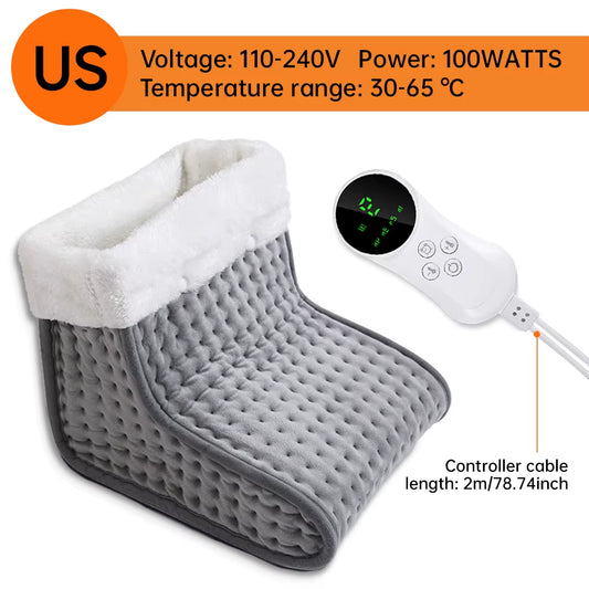 26*28*22Cm Electric Heated Foot US/EU Warmers Soft Feet Heating Pad 9-Gear Adjustable Temperature Electric Shoe Heating Pad