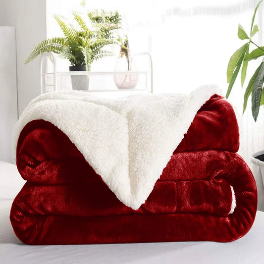 Sherpa Fleece Blanket Reversible Soft Fluffy Warm Large Sofa Bed Throw Blankets